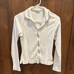 Hard Tail Y2K White Terry Cloth Zip Up